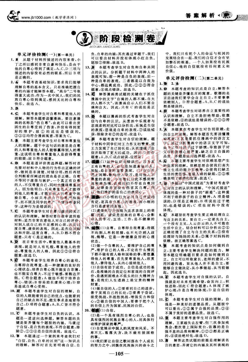 2015年世紀(jì)金榜金榜學(xué)案七年級思想品德下冊 第12頁