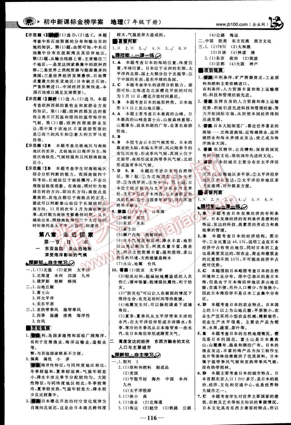 2015年世纪金榜金榜学案七年级地理下册湘教版 第7页