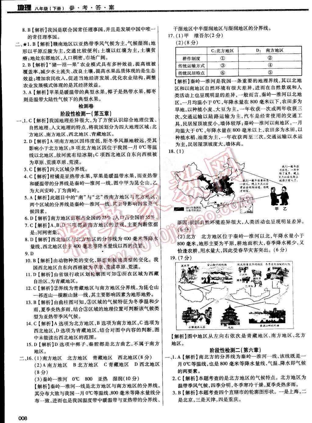 2015年學(xué)習(xí)質(zhì)量監(jiān)測(cè)八年級(jí)地理下冊(cè)人教版 第8頁(yè)