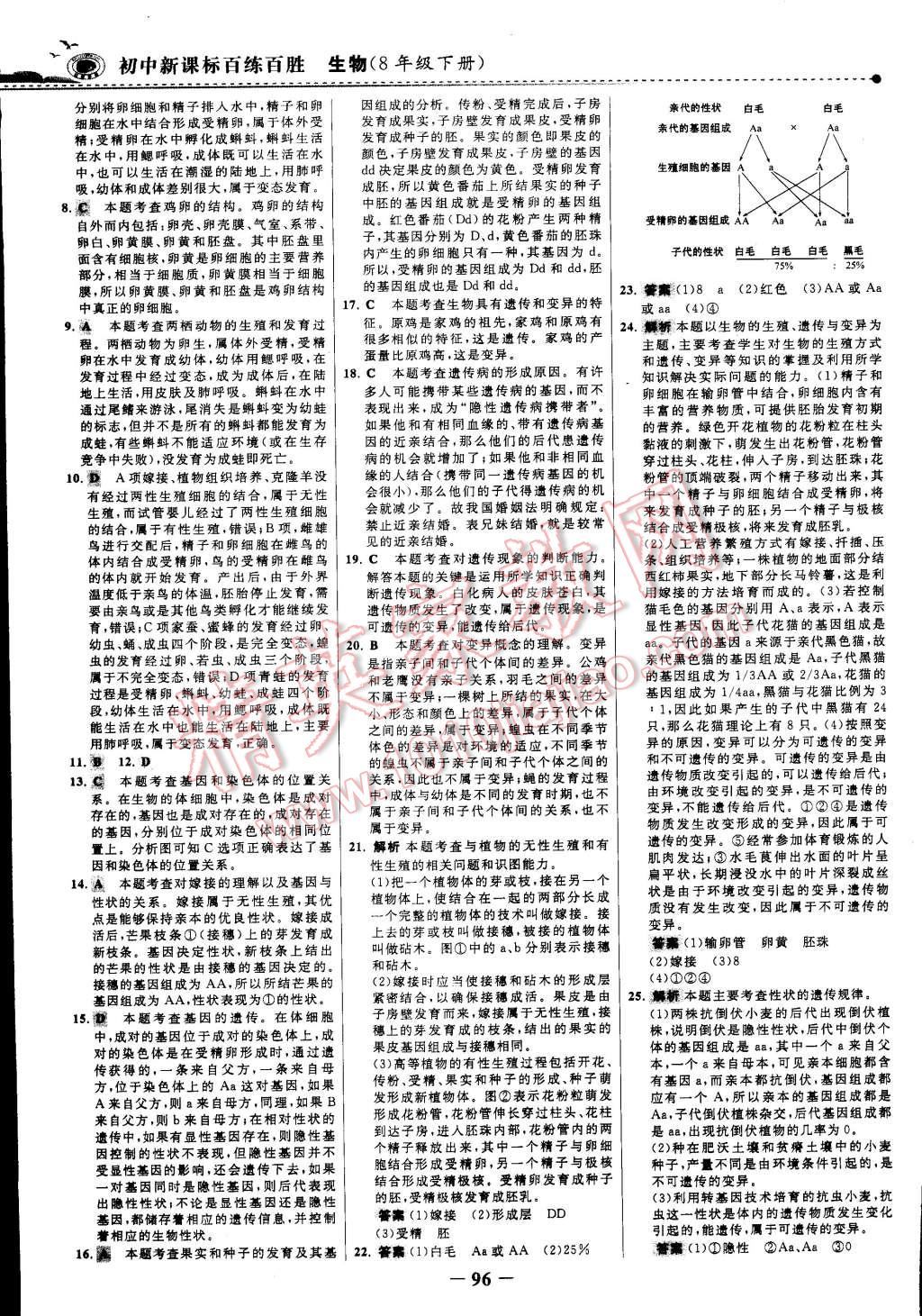 2015年世紀(jì)金榜百練百勝八年級(jí)生物下冊(cè) 第19頁(yè)