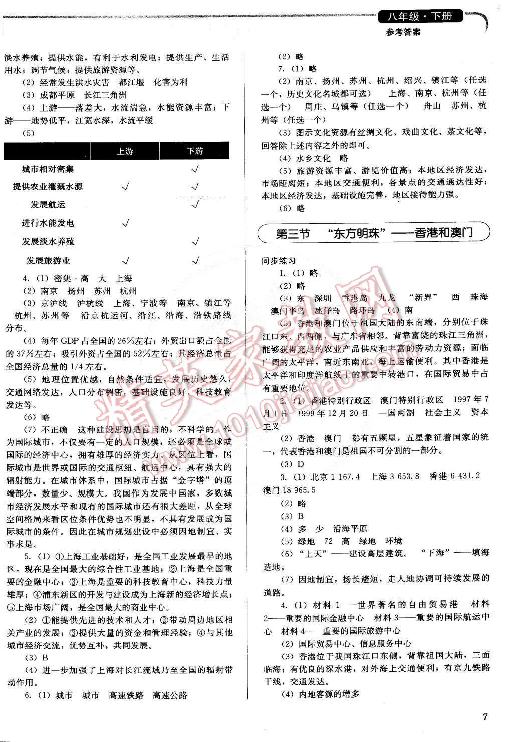 2015年人教金學(xué)典同步解析與測評八年級(jí)地理下冊人教版山西專用 第7頁