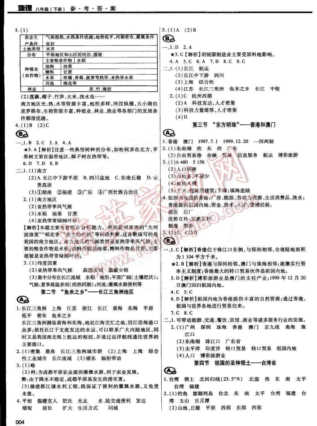 2015年學(xué)習(xí)質(zhì)量監(jiān)測八年級地理下冊人教版 第4頁