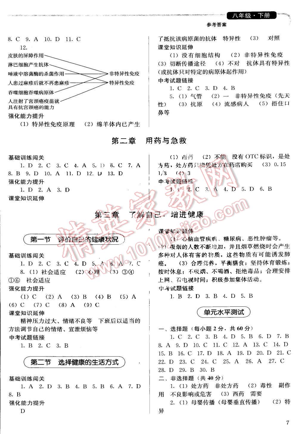 2015年人教金學(xué)典同步解析與測(cè)評(píng)八年級(jí)生物學(xué)下冊(cè)人教版 第7頁(yè)