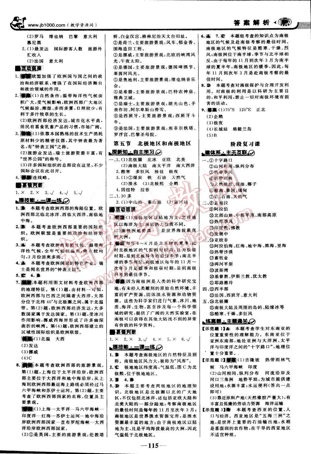 2015年世纪金榜金榜学案七年级地理下册湘教版 第6页