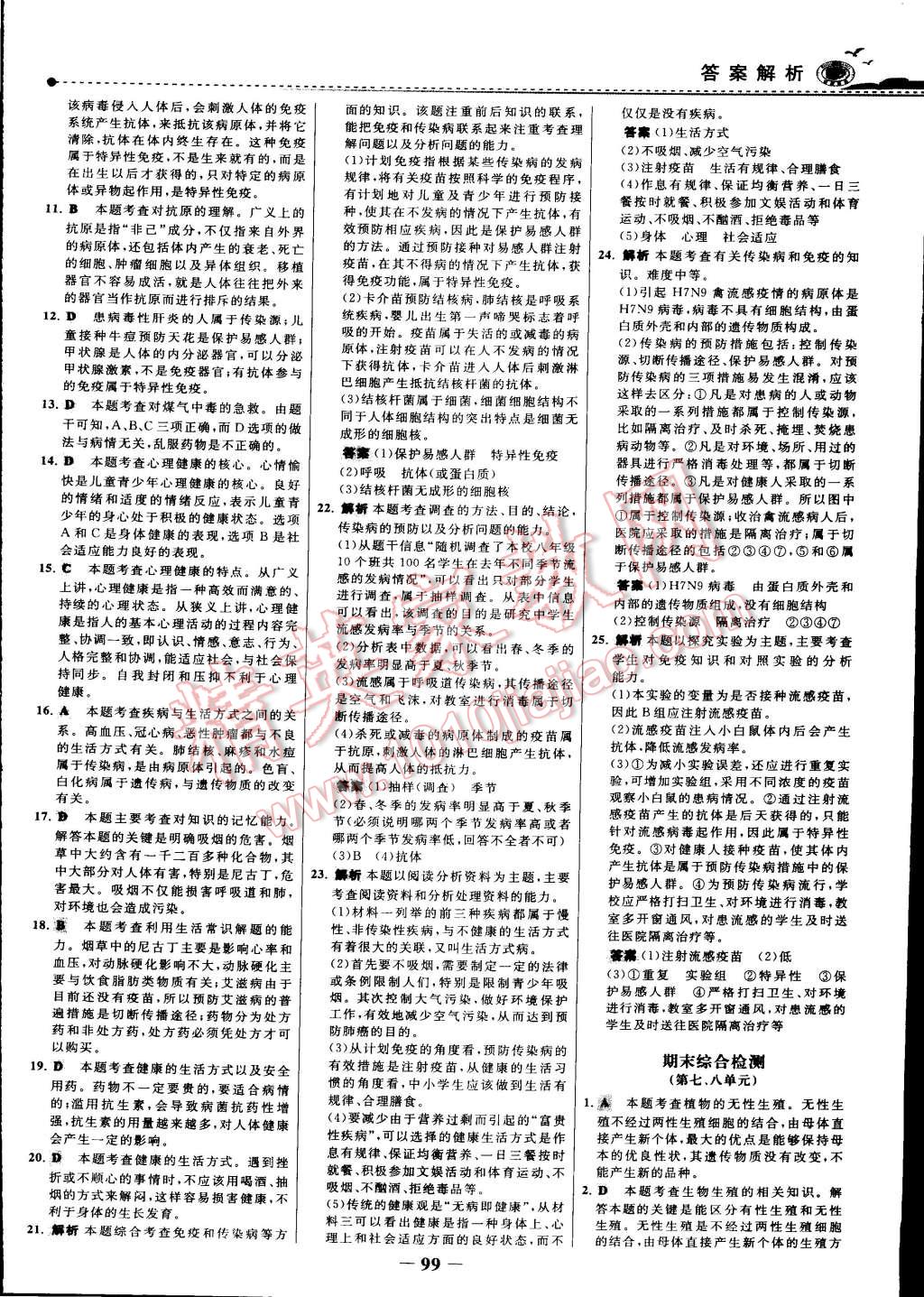 2015年世紀(jì)金榜百練百勝八年級(jí)生物下冊 第22頁