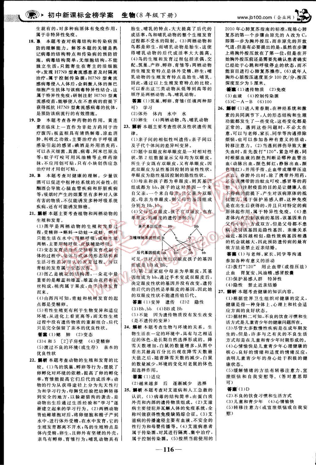 2015年世紀(jì)金榜金榜學(xué)案八年級(jí)生物下冊 第31頁