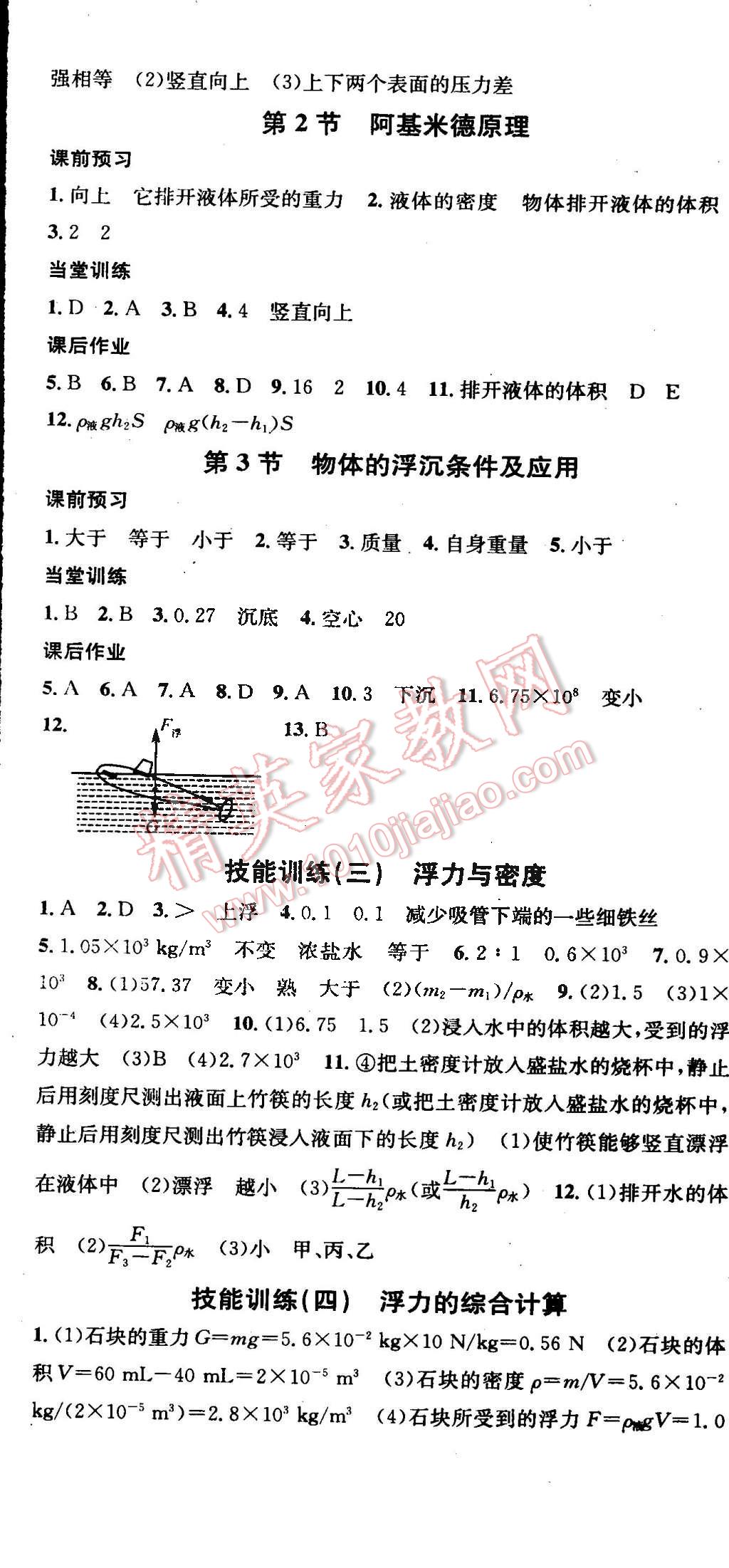 2015年名校课堂助教型教辅八年级物理下册人教版 第56页