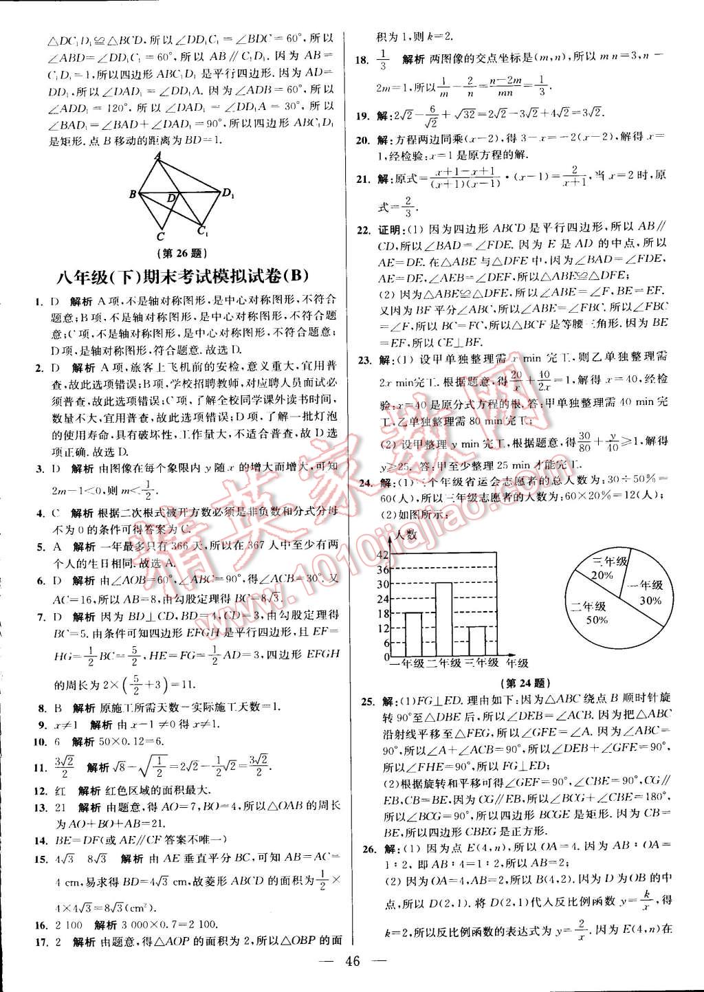 2015年初中数学小题狂做八年级下册苏科版 第59页