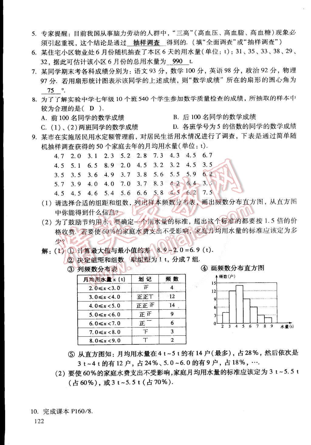 2015年初中数学活页练习七年级数学下册 第100页