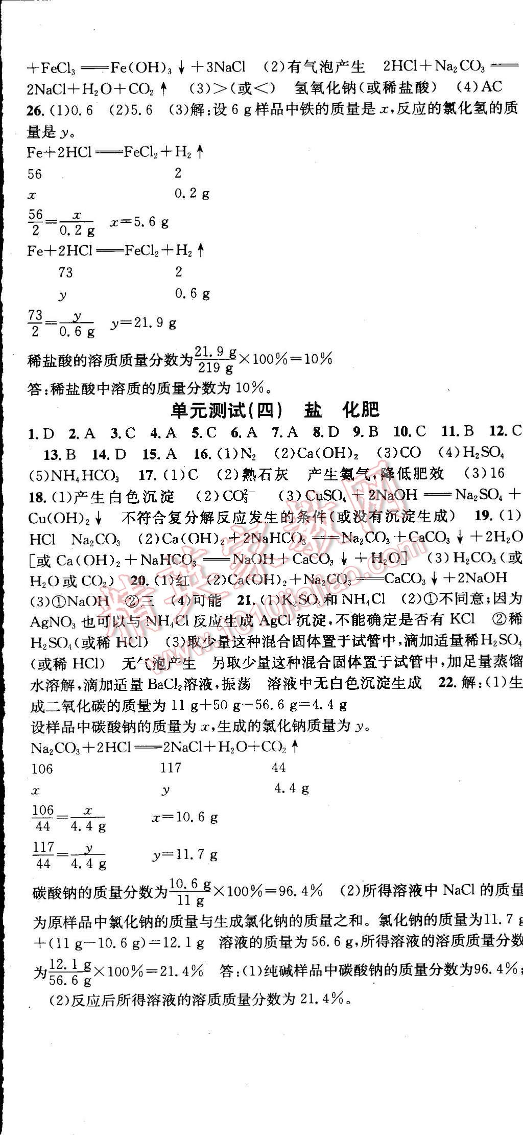 2015年名校课堂助教型教辅九年级化学下册人教版 第53页