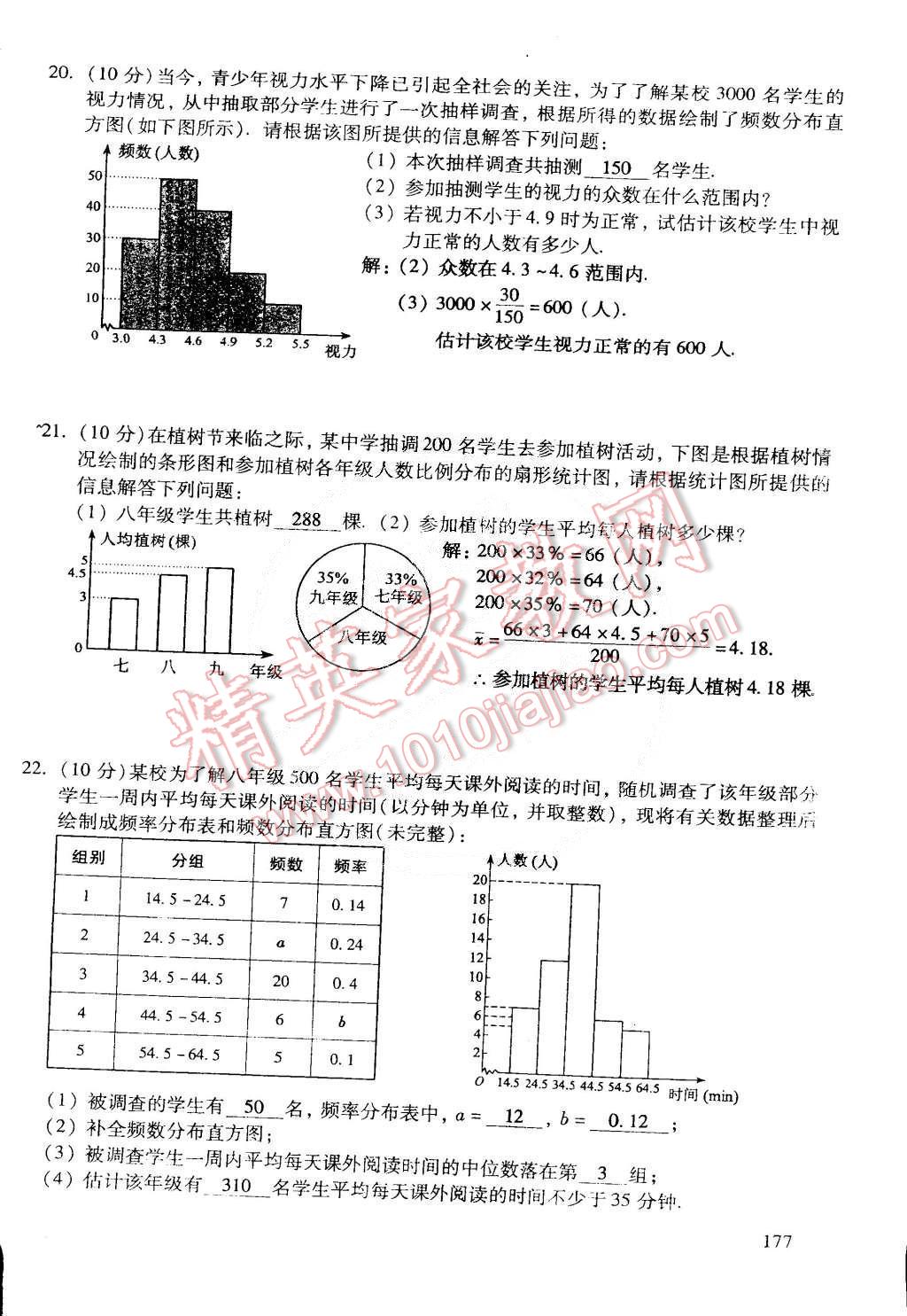 2015年初中数学活页练习八年级数学下册 第39页