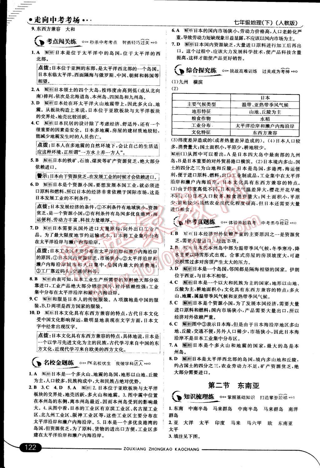 2015年走向中考考場(chǎng)七年級(jí)地理下冊(cè)人教版 第28頁(yè)