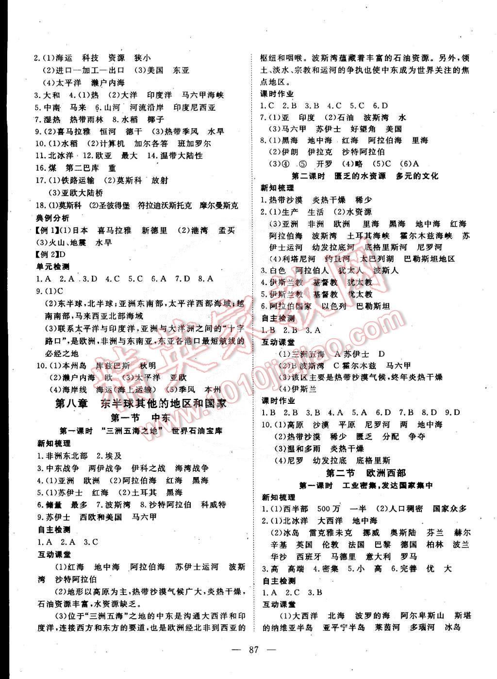 2015年探究在線高效課堂七年級(jí)地理下冊(cè) 第4頁(yè)