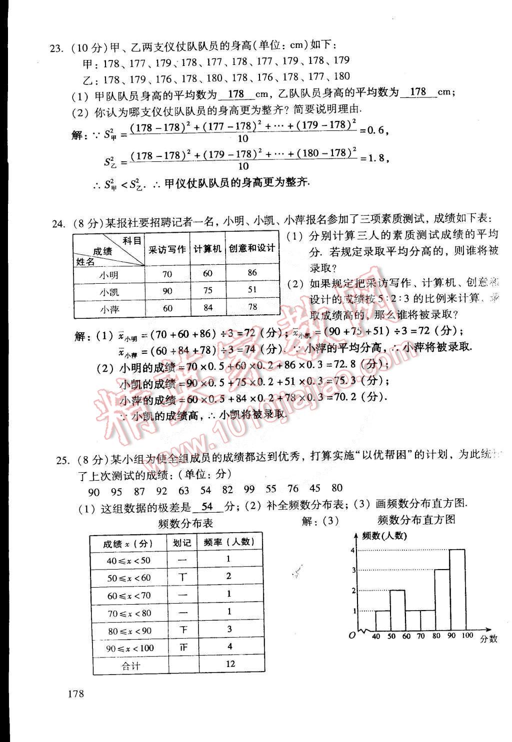 2015年初中数学活页练习八年级数学下册 第40页