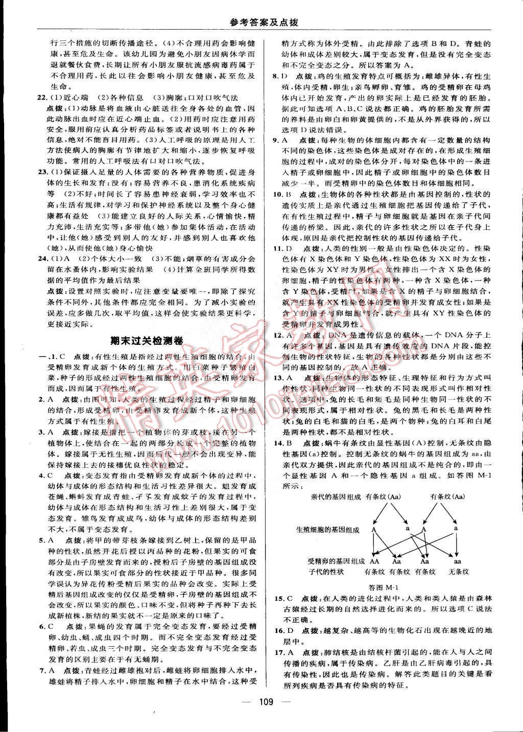 2015年綜合應(yīng)用創(chuàng)新題典中點(diǎn)八年級生物下冊人教版 第7頁