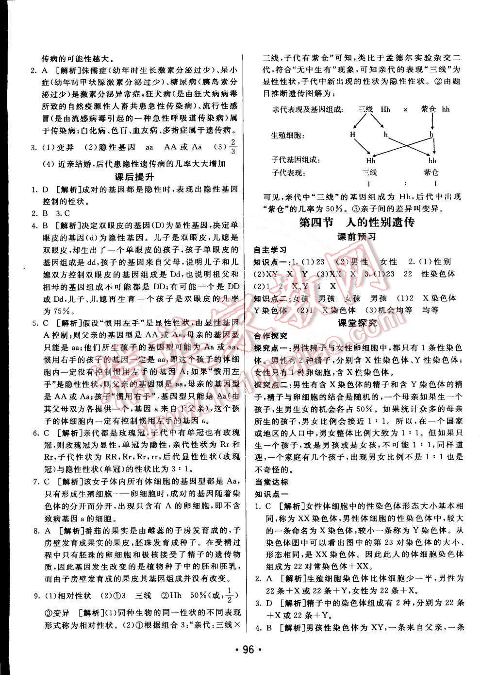 2015年同行學(xué)案課堂達(dá)標(biāo)八年級生物下冊人教版 第8頁