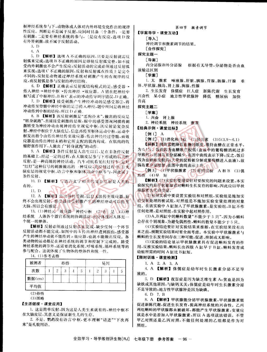 2015年全效學習七年級生物下冊人教版 第12頁