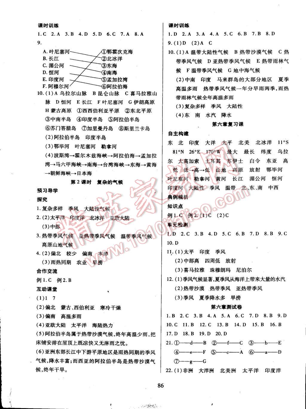 2015年有效课堂课时导学案七年级地理下册人教版 第2页