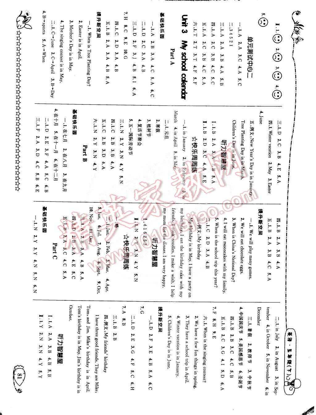 2015年天天100分優(yōu)化作業(yè)本五年級英語下冊人教版 第3頁