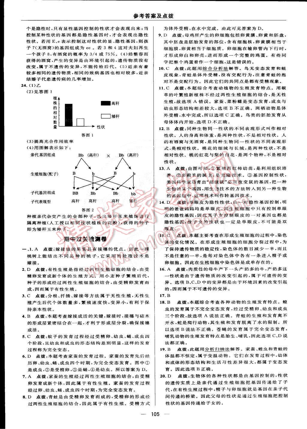 2015年綜合應用創(chuàng)新題典中點八年級生物下冊人教版 第3頁