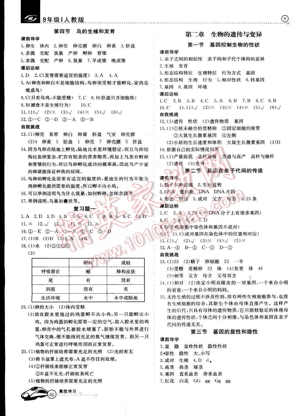 2015年教材精析精练高效通八年级生物下册人教版 第2页