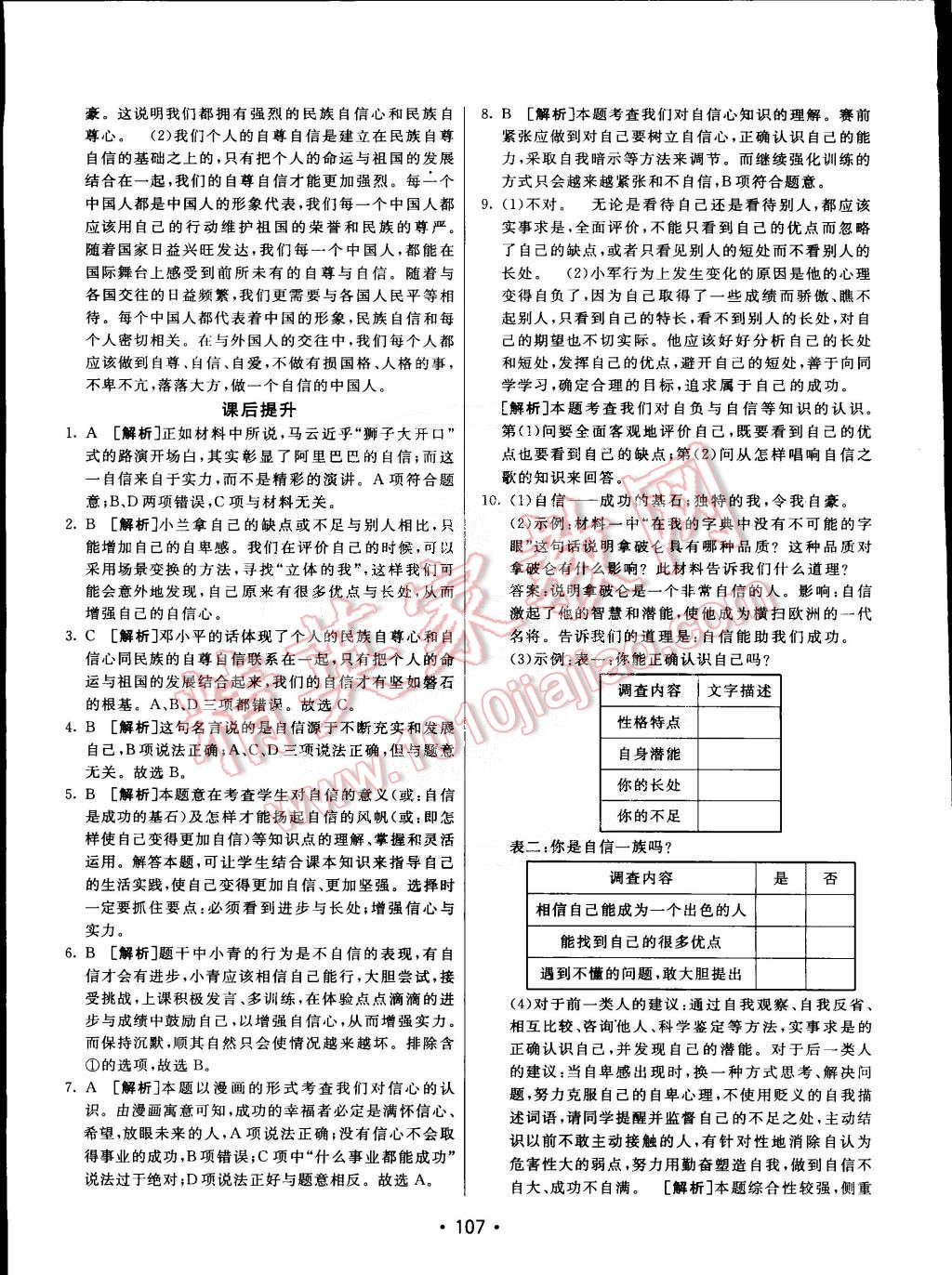 2015年同行學案課堂達標七年級思想品德下冊人教版 第7頁