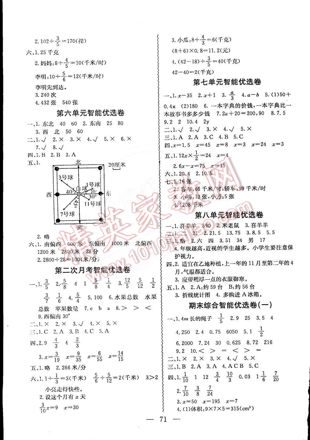 2015年激活思維智能優(yōu)選卷五年級數(shù)學下冊北師大版 第3頁