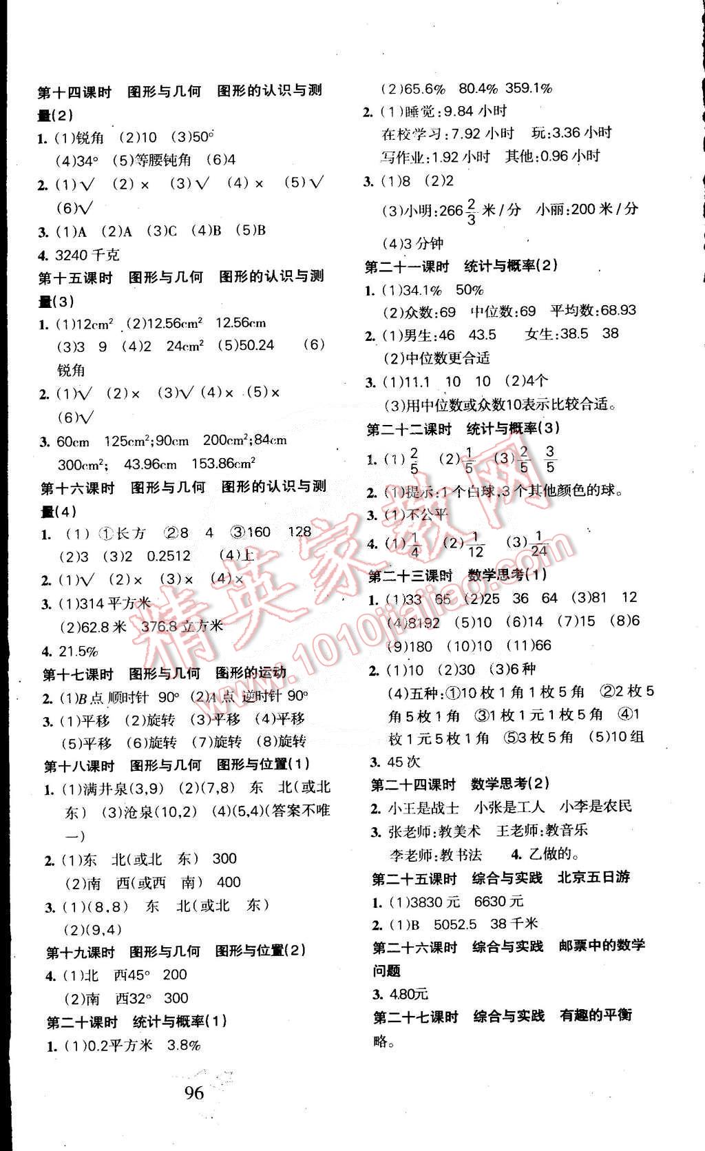 2015年課堂達(dá)優(yōu)整合集訓(xùn)天天練六年級數(shù)學(xué)下冊人教版 第4頁