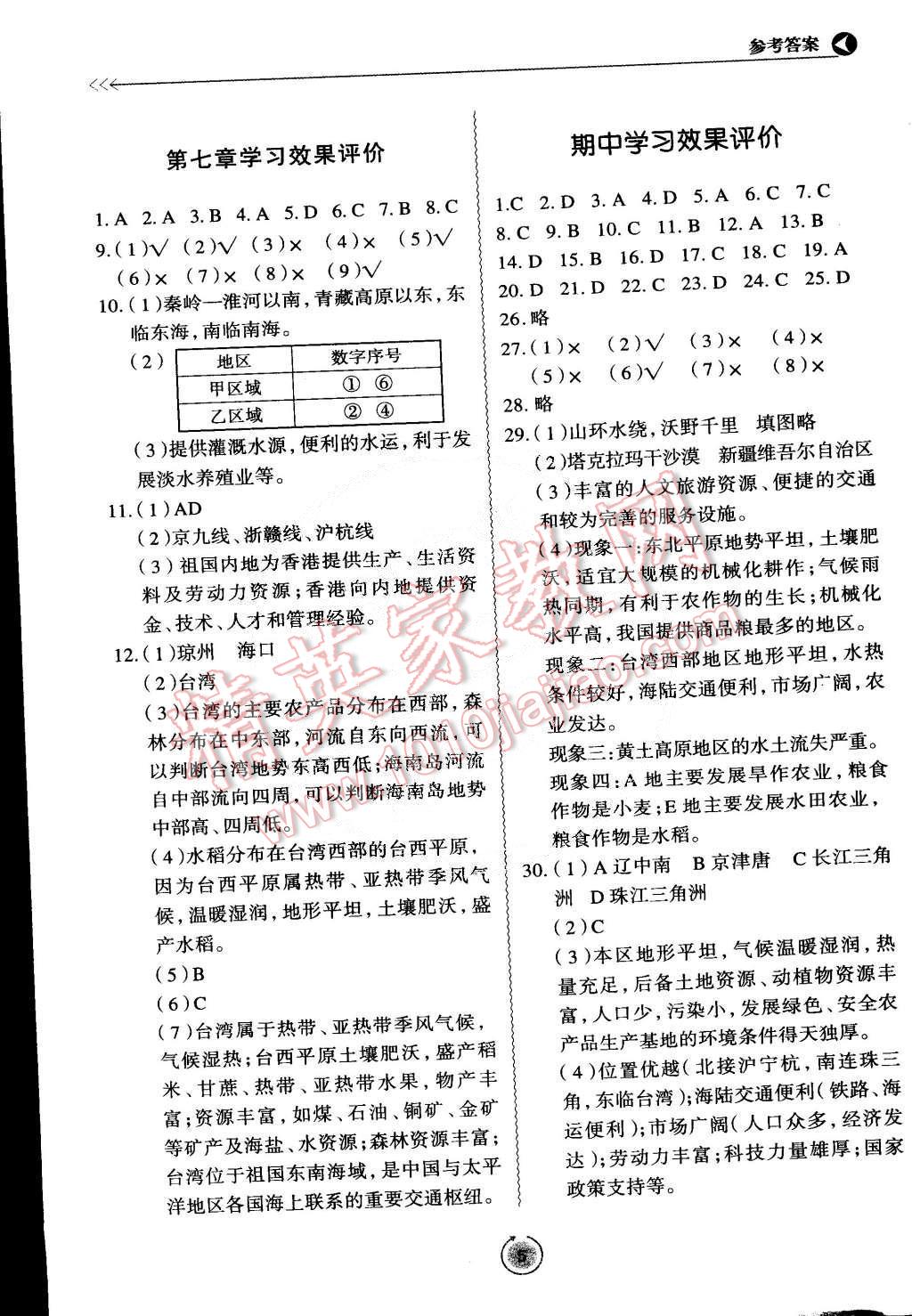 2015年新課程學(xué)習(xí)與檢測八年級地理下冊 第5頁