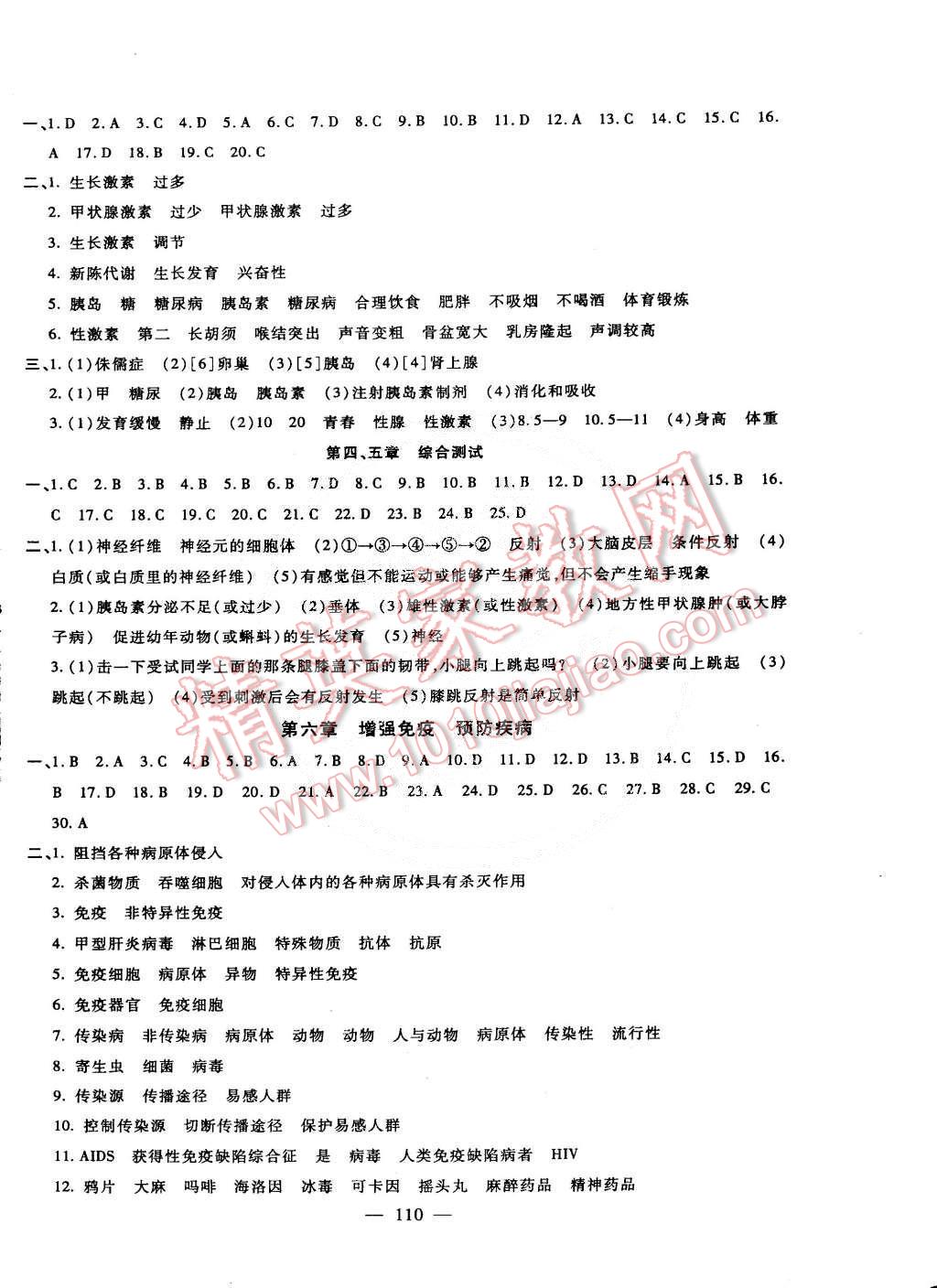 2015年海淀金卷七年级生物下册少儿版 第6页