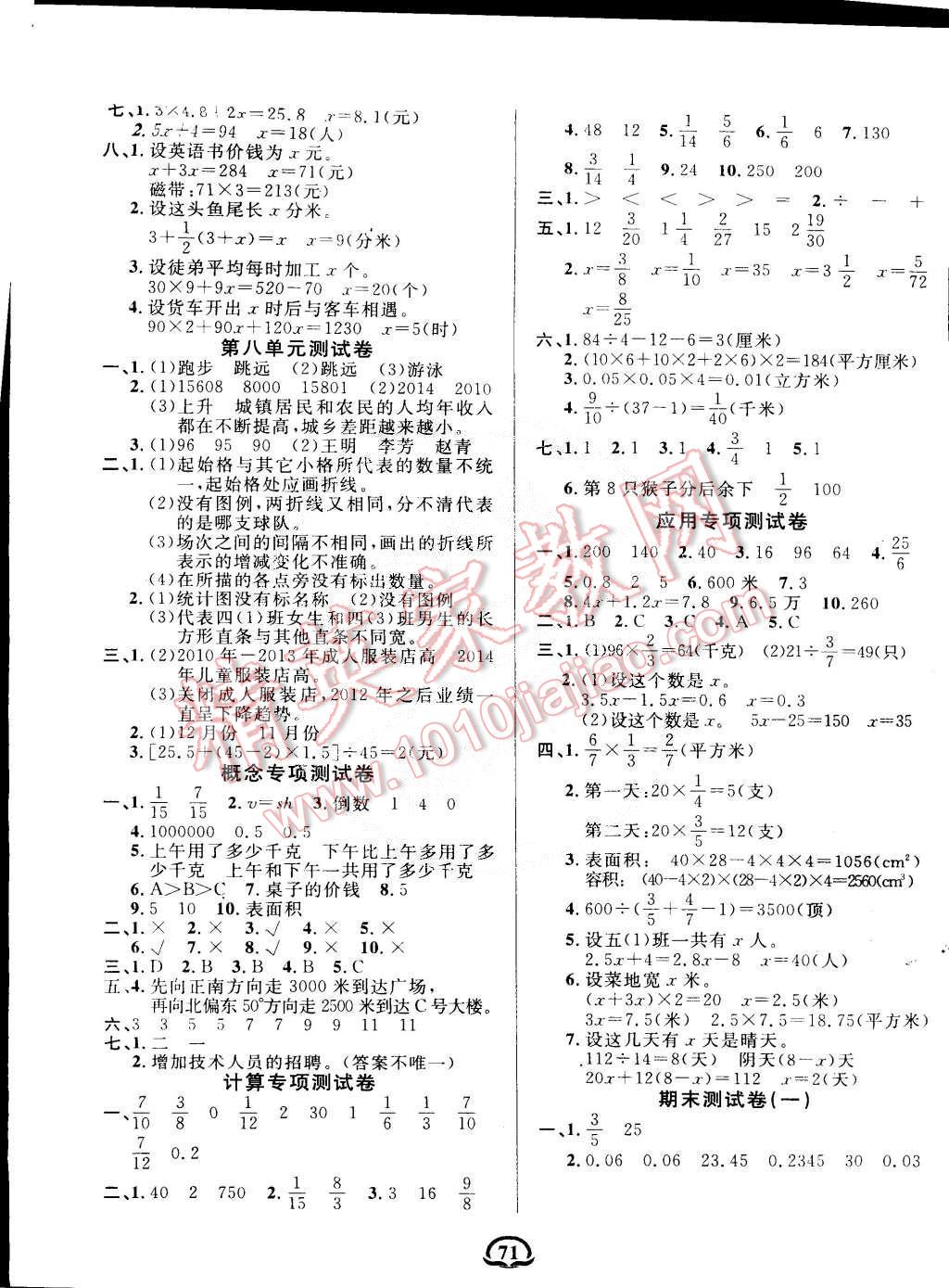 2015年创新考王完全试卷五年级数学下册北师大版 第3页