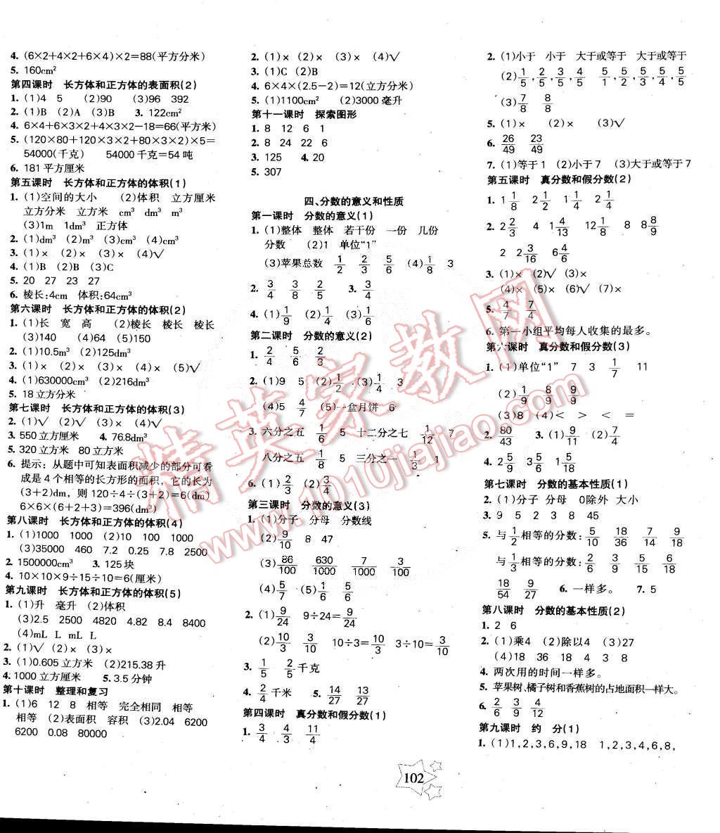 2015年課堂達(dá)優(yōu)整合集訓(xùn)天天練五年級數(shù)學(xué)下冊人教版 第2頁