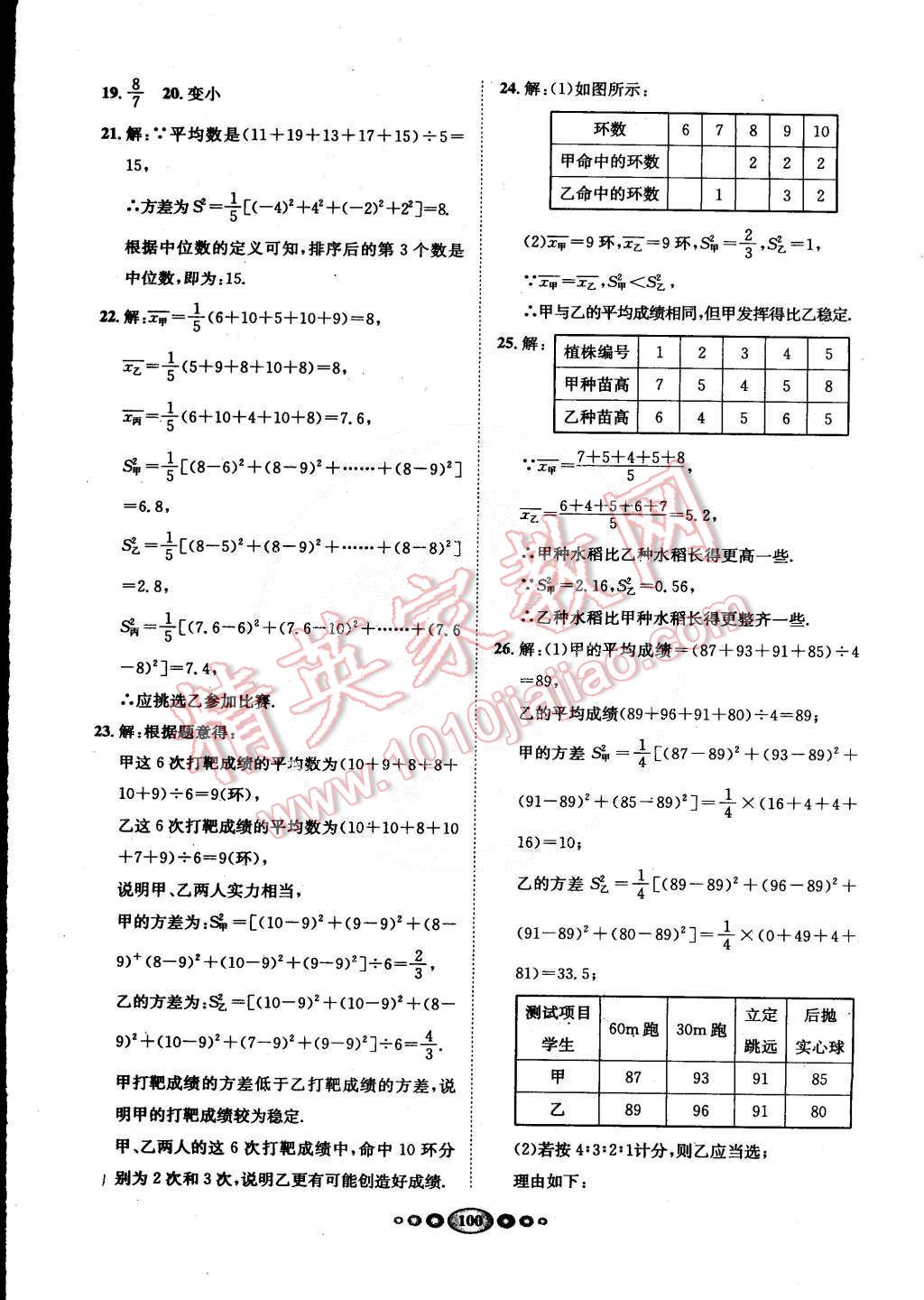 2015年名校名题好帮手全程测控八年级数学下册沪科版 第20页