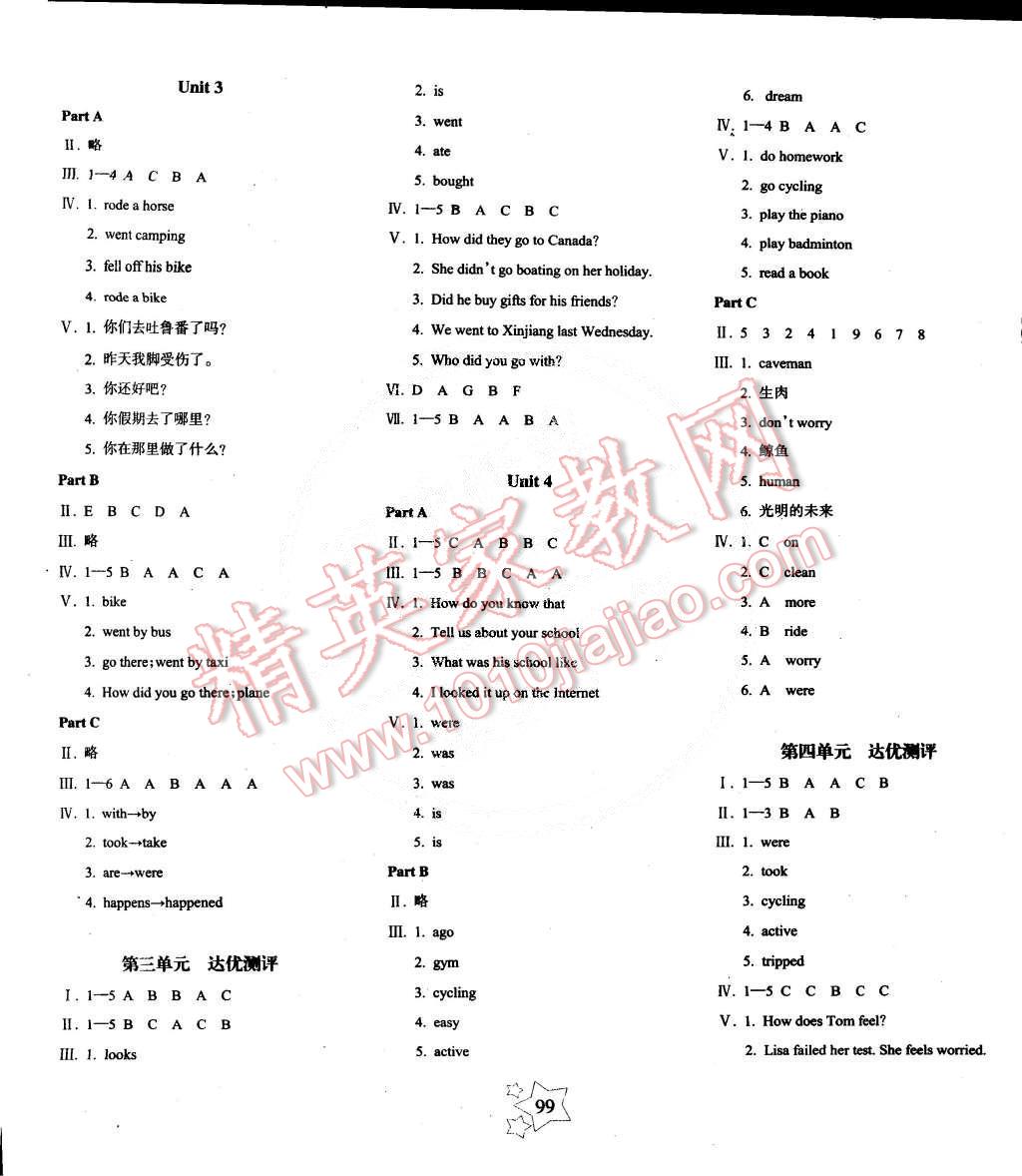 2015年課堂達(dá)優(yōu)整合集訓(xùn)天天練六年級(jí)英語(yǔ)下冊(cè)人教PEP版 第7頁(yè)