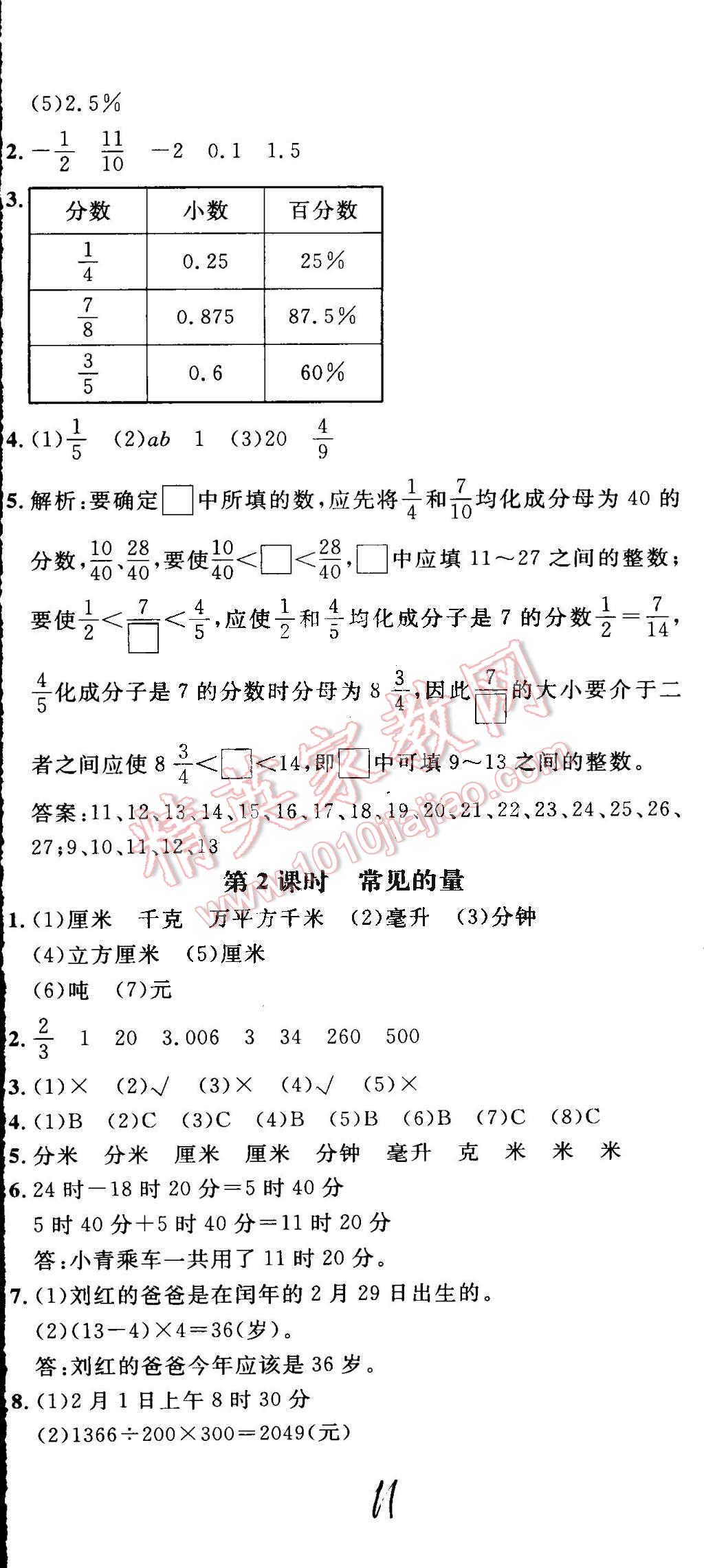 2016年鐘書金牌新教材全練六年級數(shù)學下冊蘇教版 第11頁