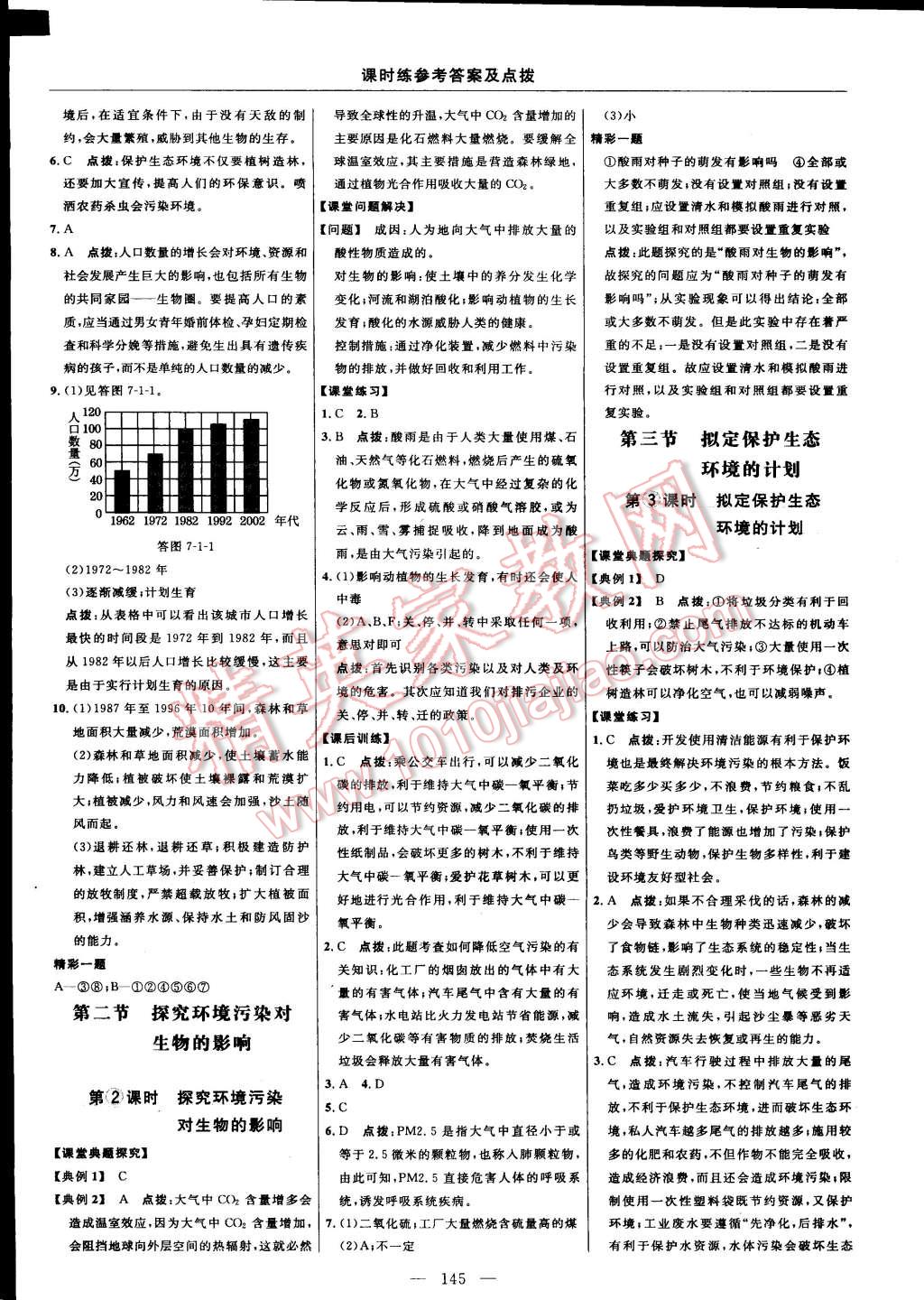 2015年点拨训练七年级生物下册人教版 第31页