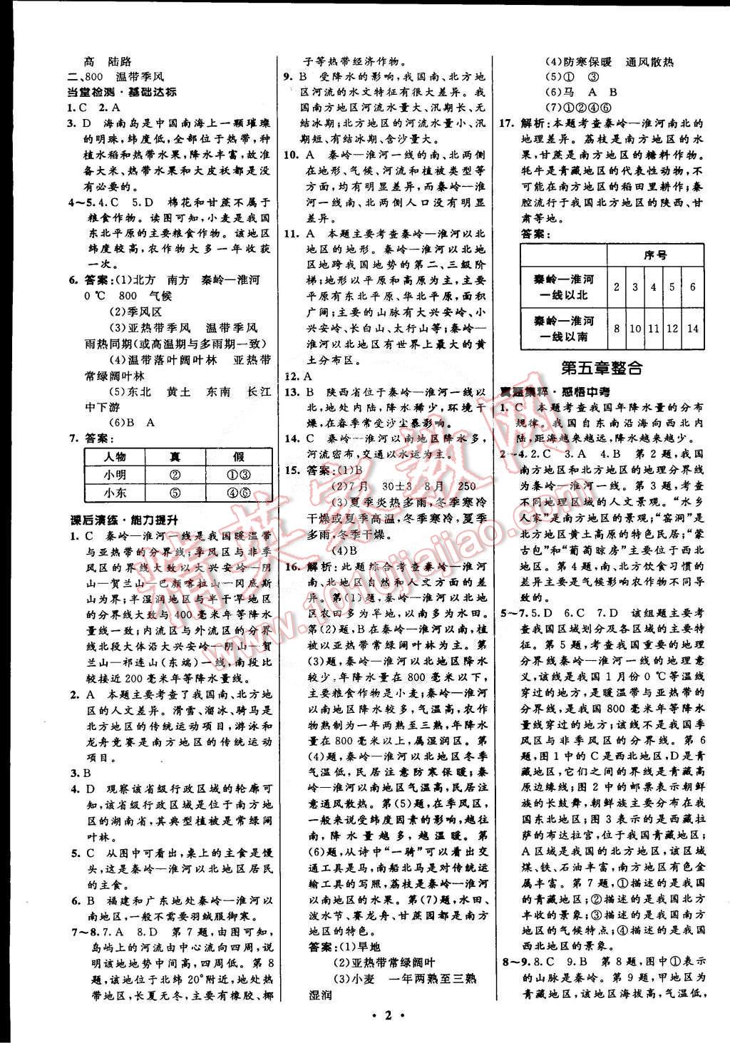 2015年初中同步測控全優(yōu)設(shè)計(jì)八年級地理下冊人教版 第2頁