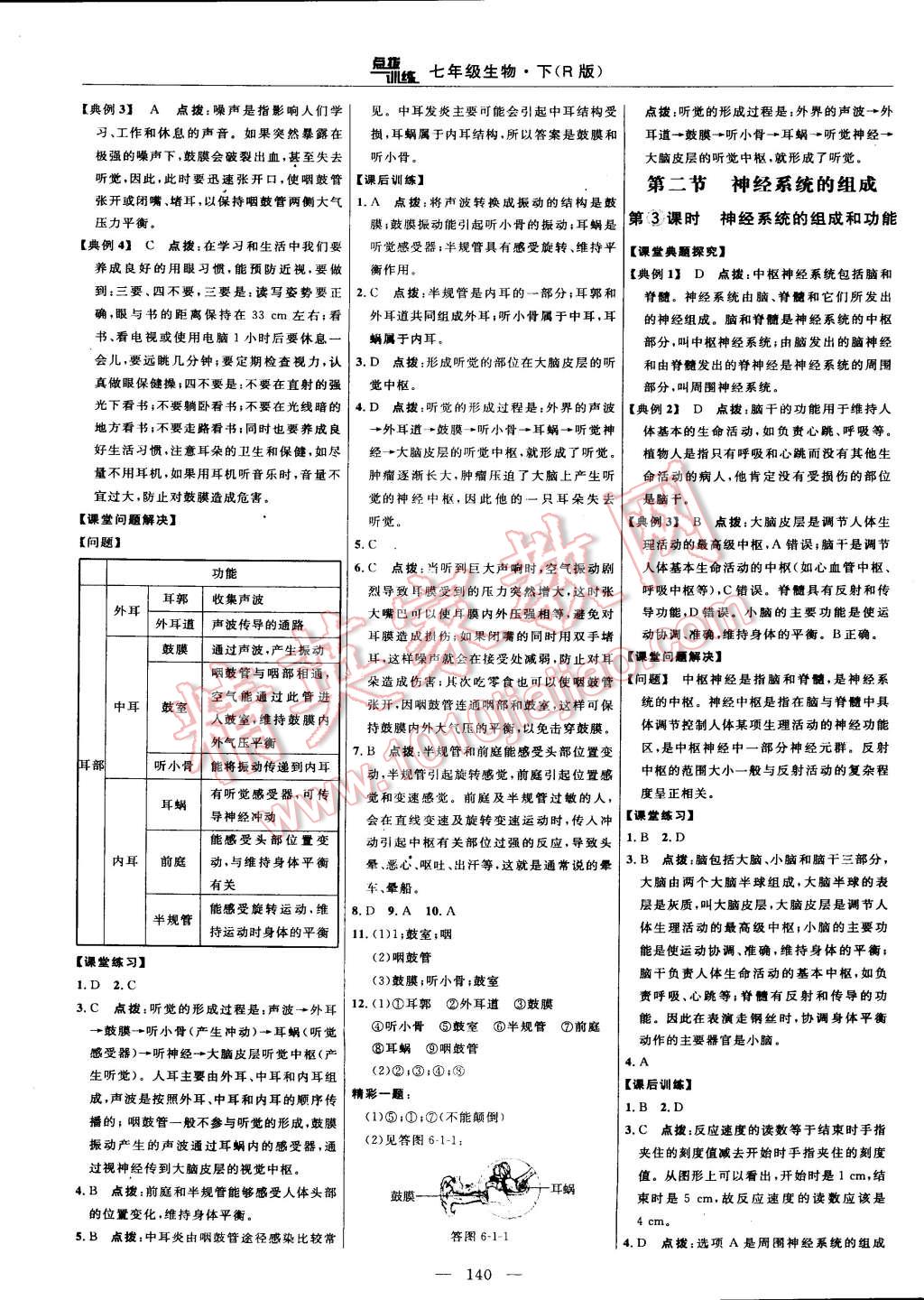 2015年点拨训练七年级生物下册人教版 第26页