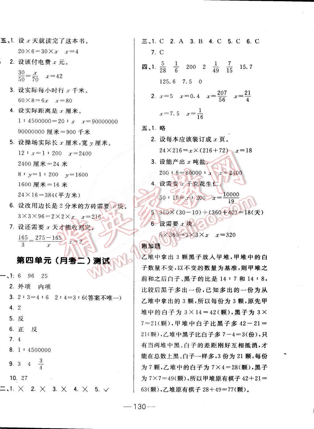 2015年悅?cè)粫岛脤W(xué)生周周測六年級數(shù)學(xué)下冊人教版 第6頁