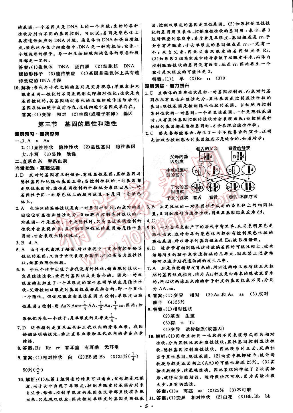 2015年初中同步測(cè)控全優(yōu)設(shè)計(jì)八年級(jí)生物下冊(cè)人教版 第5頁(yè)