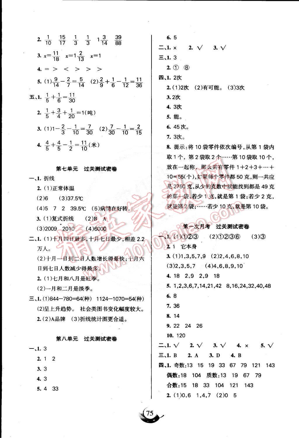 2015年滿分試卷單元期末過關(guān)檢測五年級數(shù)學(xué)下冊人教版 第3頁