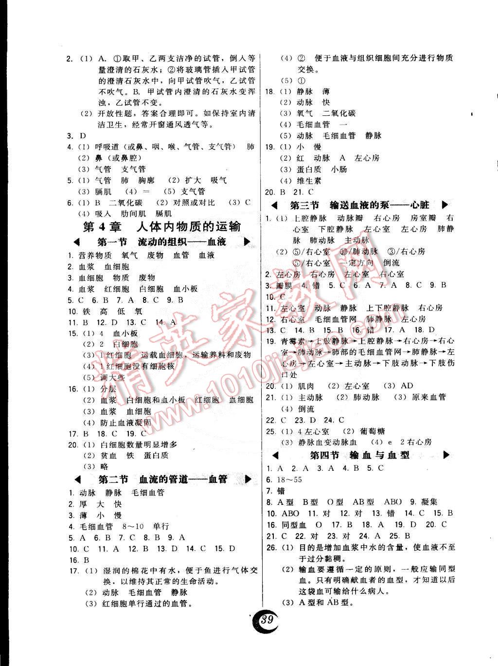 2015年北大綠卡課時(shí)同步講練七年級(jí)生物下冊(cè)人教版 第3頁