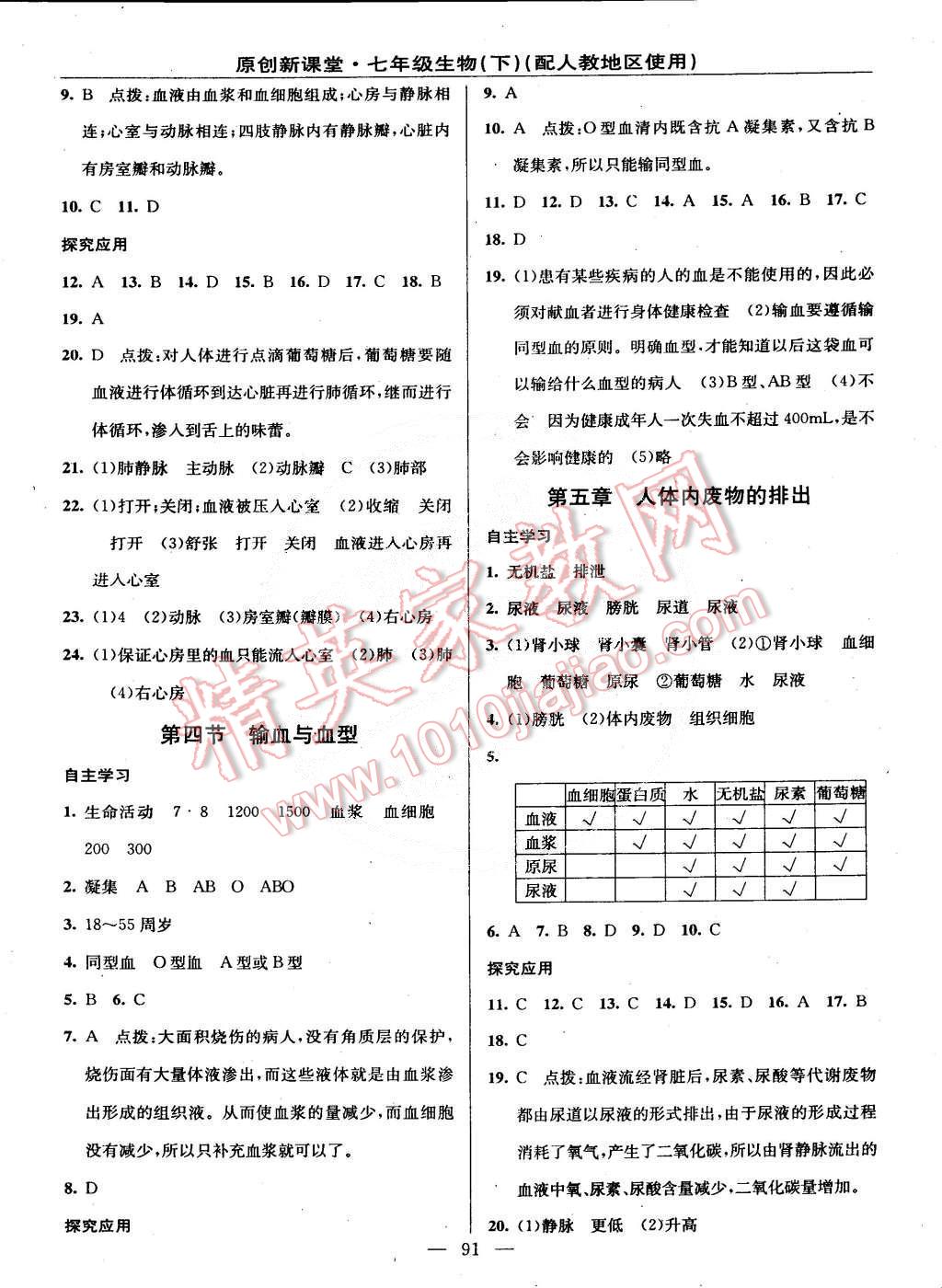 2015年原創(chuàng)新課堂七年級生物下冊人教版 第5頁