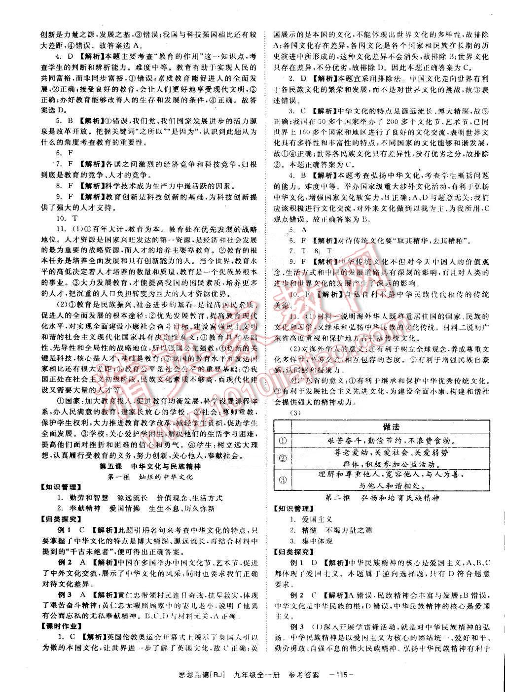 2014年全效學習九年級思想品德全一冊人教版 第7頁