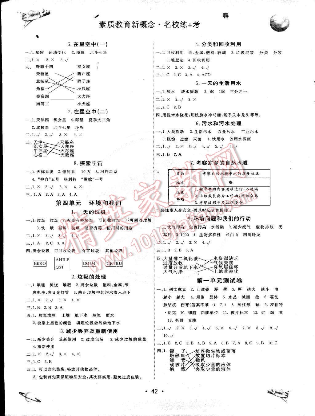 2015年名校练加考六年级科学下册教科版 第3页