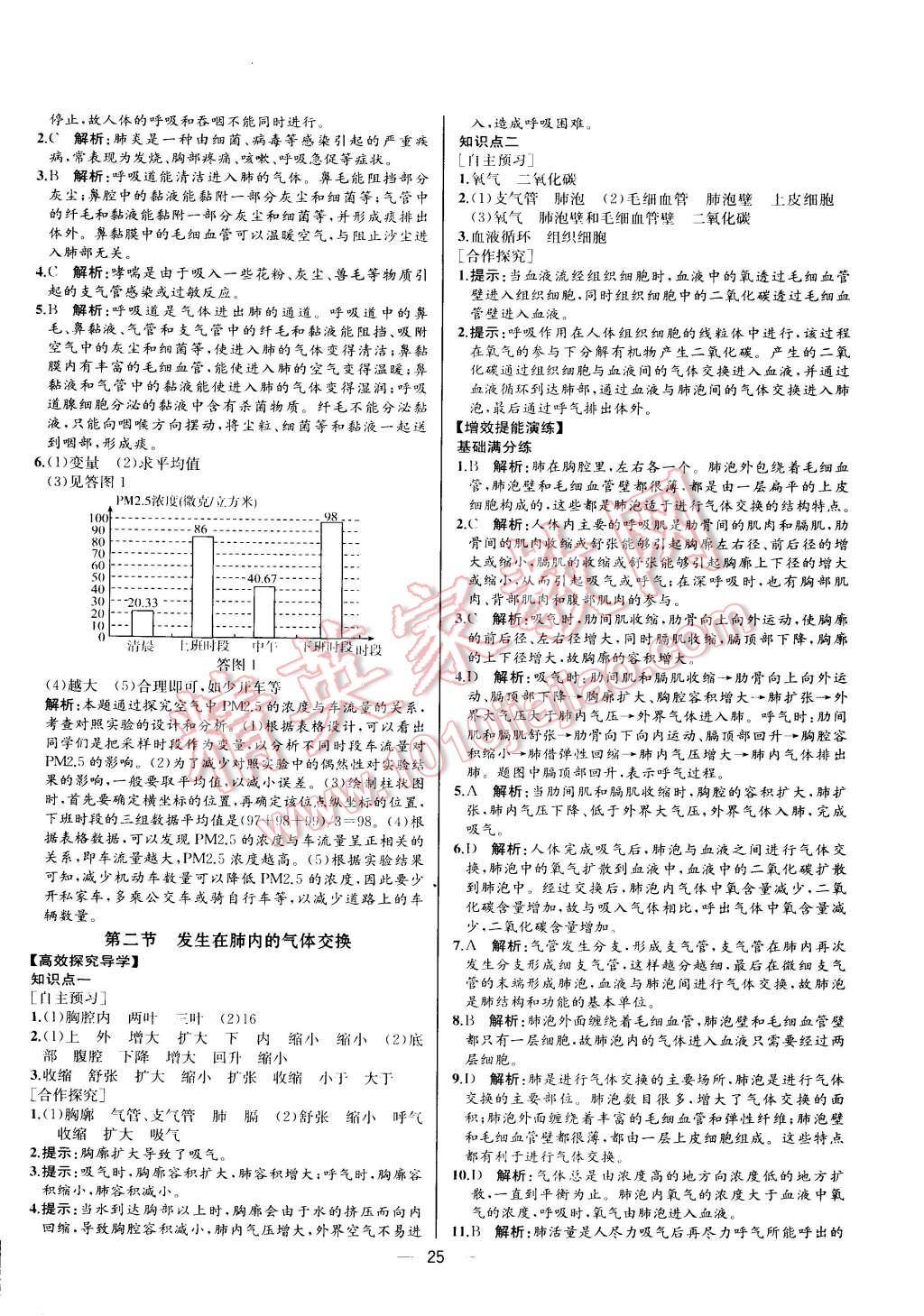 2015年同步导学案课时练七年级生物学下册人教版河北专版 第9页