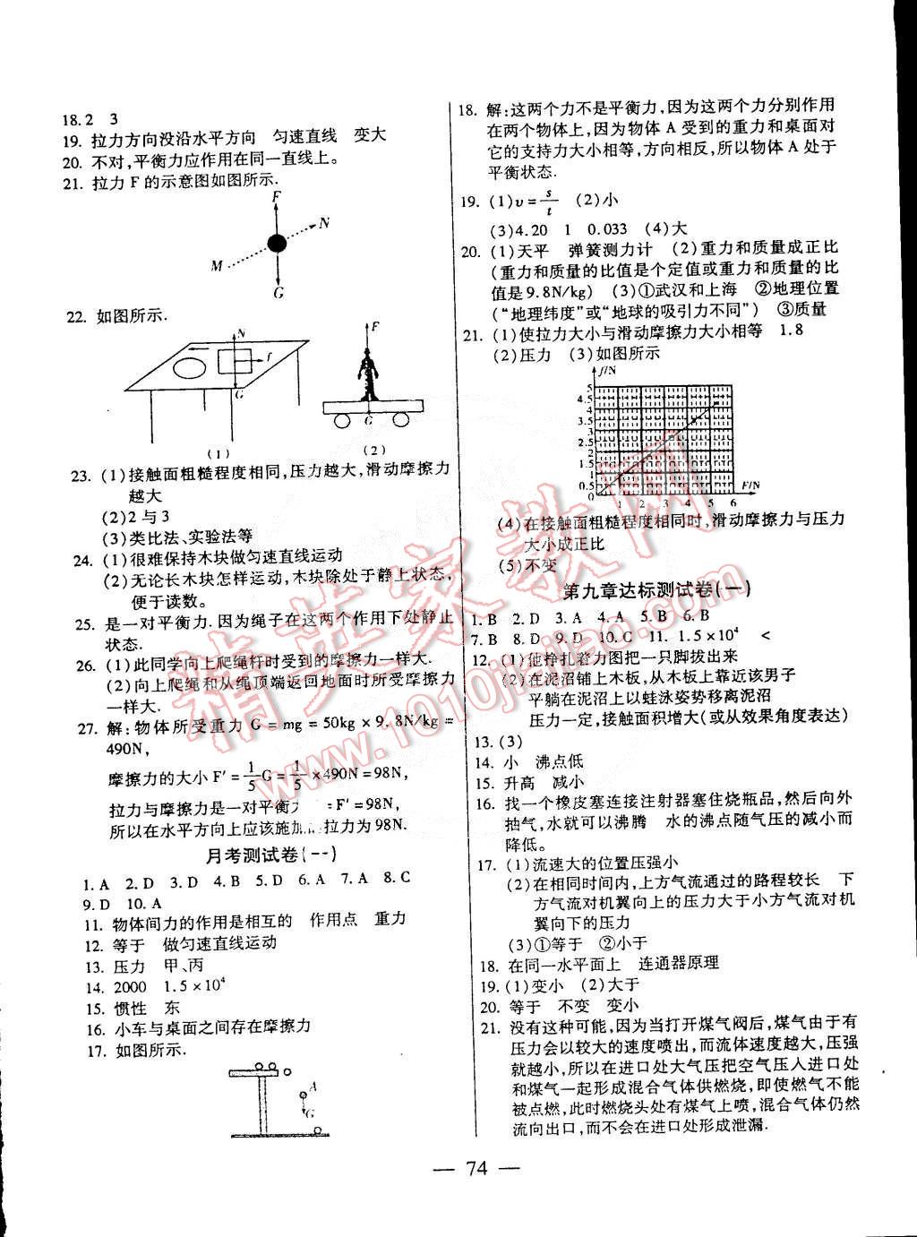 2015年名师金考卷八年级物理下册人教版 第2页