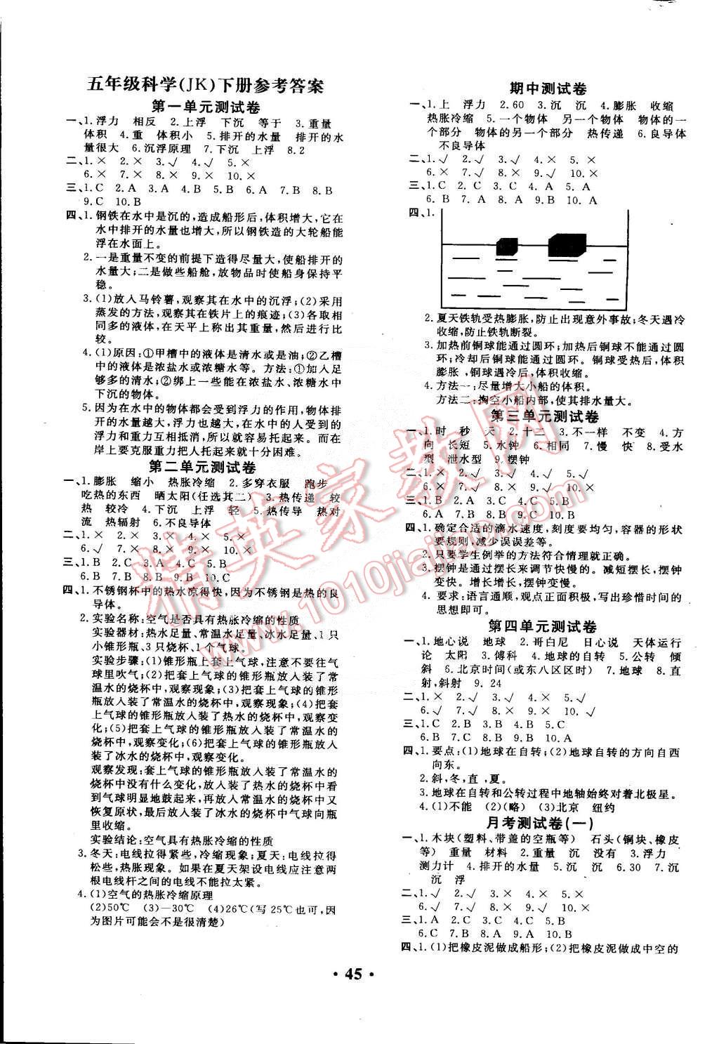 2015年百分金卷五年級(jí)科學(xué)下冊(cè)教科版 第1頁