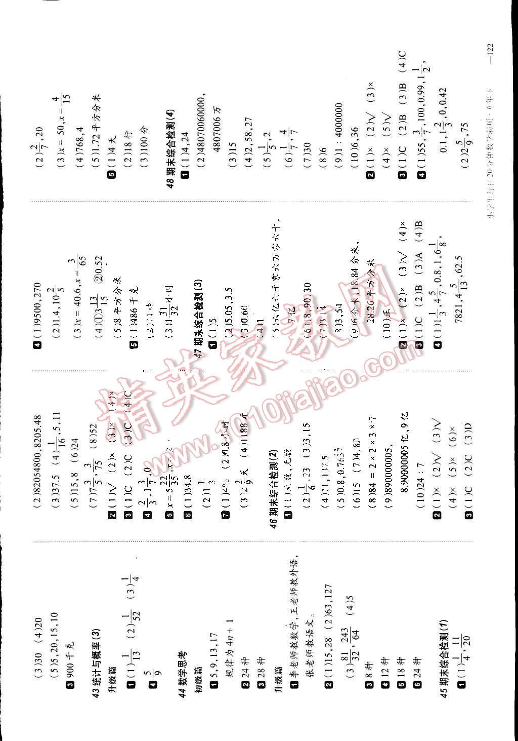 2015年小学生每日20分钟数学弱项六年级下册 第8页