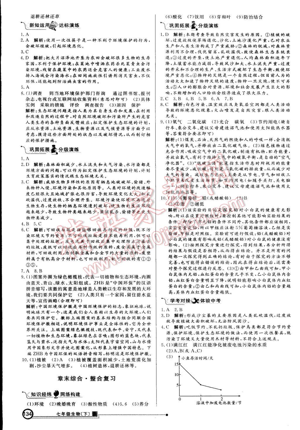 2015年练出好成绩创新学习高效课时训练七年级生物下册人教版 第17页